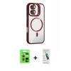 MARSİLYAN™- iPhone 17 Kılıf Yadigar Asil Koleksiyonu - Şeffaf Pasifik Cam Ekran Koruyucu + Raze Metal Kamera Lens - AKMR
