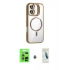 MARSİLYAN™- iPhone 17 Kılıf Yadigar Asil Koleksiyonu - Şeffaf Pasifik Cam Ekran Koruyucu + Raze Metal Kamera Lens - AKMR