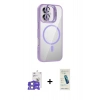 MARSİLYAN™- iPhone 17 Kılıf Yadigar Asil Koleksiyonu - Şeffaf Pasifik Cam Ekran Koruyucu + Bilvis Titan Kamera Lens - LA