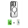 MARSİLYAN™- iPhone 17 Kılıf Yadigar Asil Koleksiyonu - Şeffaf Pasifik Cam Ekran Koruyucu + Raze Metal Kamera Lens - GI