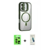 MARSİLYAN™- iPhone 17 Kılıf Yadigar Asil Koleksiyonu - Şeffaf Pasifik Cam Ekran Koruyucu + Raze Metal Kamera Lens - GI