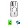 MARSİLYAN™- iPhone 17 Kılıf Yadigar Asil Koleksiyonu - Siyah 3D Antistatik Cam Ekran Koruyucu + Raze Metal Kamera Lens - AKMI
