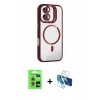 MARSİLYAN™- iPhone 17 Kılıf Yadigar Asil Koleksiyonu - Siyah 3D Antistatik Cam Ekran Koruyucu + Raze Metal Kamera Lens - AKMR
