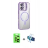 MARSİLYAN™- iPhone 17 Kılıf Yadigar Asil Koleksiyonu - Siyah 3D Antistatik Cam Ekran Koruyucu + Raze Metal Kamera Lens - AKMR
