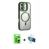 MARSİLYAN™- iPhone 17 Kılıf Yadigar Asil Koleksiyonu - Siyah 3D Antistatik Cam Ekran Koruyucu + Raze Metal Kamera Lens - AKMR