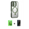 MARSİLYAN™- iPhone 17 Kılıf Yadigar Asil Koleksiyonu - Siyah 3D Antistatik Hayalet Cam Ekran Koruyucu + Raze Metal Kamera Lens - AKYL