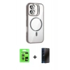 MARSİLYAN™- iPhone 17 Kılıf Yadigar Asil Koleksiyonu - Siyah 3D Antistatik Hayalet Cam Ekran Koruyucu + Raze Metal Kamera Lens - AKYL