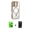 MARSİLYAN™- iPhone 17 Kılıf Yadigar Asil Koleksiyonu - Siyah 3D Antistatik Hayalet Cam Ekran Koruyucu + Raze Metal Kamera Lens - AKYL