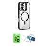 MARSİLYAN™- iPhone 17 Kılıf Yadigar Asil Koleksiyonu - Siyah 3D Antistatik Seramik Nano Ekran Koruyucu + Raze Metal Kamera Lens - AKYL