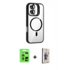 MARSİLYAN™- iPhone 17 Kılıf Yadigar Asil Koleksiyonu - Siyah Bilvis 3D Cam Ekran Koruyucu + Raze Metal Kamera Lens - AKYL