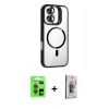 MARSİLYAN™- iPhone 17 Kılıf Yadigar Asil Koleksiyonu - Siyah Bilvis 3D Cam Ekran Koruyucu + Raze Metal Kamera Lens - GI