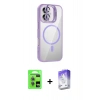 MARSİLYAN™- iPhone 17 Kılıf Yadigar Asil Koleksiyonu - Siyah Bilvis 5in1 3D Magic Cam Ekran Koruyucu + Açık Mavi Raze Metal Kamera Lens