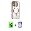 MARSİLYAN™- iPhone 17 Kılıf Yadigar Asil Koleksiyonu - Siyah Bilvis 5in1 3D Magic Cam Ekran Koruyucu + Açık Mavi Raze Metal Kamera Lens