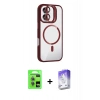 MARSİLYAN™- iPhone 17 Kılıf Yadigar Asil Koleksiyonu - Siyah Bilvis 5in1 3D Magic Cam Ekran Koruyucu + Açık Mavi Raze Metal Kamera Lens