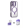 MARSİLYAN™- iPhone 17 Kılıf Yadigar Asil Koleksiyonu - Siyah Bilvis 5in1 3D Magic Cam Ekran Koruyucu + Açık Mavi Bilvis Titan Kamera Lens