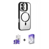 MARSİLYAN™- iPhone 17 Kılıf Yadigar Asil Koleksiyonu - Siyah Bilvis 5in1 3D Magic Cam Ekran Koruyucu + Bilvis Titan Kamera Lens - SH