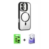 MARSİLYAN™- iPhone 17 Kılıf Yadigar Asil Koleksiyonu - Siyah Bilvis 5in1 5D Magic Hayalet Cam Ekran Koruyucu + Açık Yeşil Raze Metal Kamera Lens