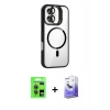 MARSİLYAN™- iPhone 17 Kılıf Yadigar Asil Koleksiyonu - Siyah Bilvis 5in1 5D Magic Hayalet Cam Ekran Koruyucu + Raze Metal Kamera Lens - GI