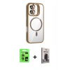 MARSİLYAN™- iPhone 17 Kılıf Yadigar Asil Koleksiyonu - Siyah Bilvis Hayalet Cam Ekran Koruyucu + Raze Metal Kamera Lens - AKMI