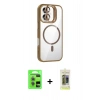 MARSİLYAN™- iPhone 17 Kılıf Yadigar Asil Koleksiyonu - Siyah Joko Magic 5D Hayalet Cam + Açık Yeşil Raze Metal Kamera Lens