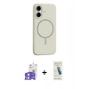 MARSİLYAN™- iPhone 17 Kılıf Yankı Form Serisi - Şeffaf Pasifik Cam Ekran Koruyucu + Bilvis Titan Kamera Lens - LA