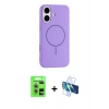 MARSİLYAN™- iPhone 17 Kılıf Yankı Form Serisi - Siyah 3D Antistatik Cam Ekran Koruyucu + Raze Metal Kamera Lens - AKMR