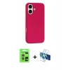 MARSİLYAN™- iPhone 17 Kılıf Yankı Form Serisi - Siyah 3D Antistatik Cam Ekran Koruyucu + Raze Metal Kamera Lens - AKMR
