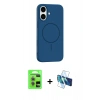 MARSİLYAN™- iPhone 17 Kılıf Yankı Form Serisi - Siyah 3D Antistatik Cam Ekran Koruyucu + Raze Metal Kamera Lens - AKMR