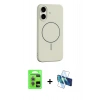 MARSİLYAN™- iPhone 17 Kılıf Yankı Form Serisi - Siyah 3D Antistatik Cam Ekran Koruyucu + Raze Metal Kamera Lens - AKMR