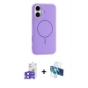 MARSİLYAN™- iPhone 17 Kılıf Yankı Form Serisi - Siyah 3D Antistatik Cam Ekran Koruyucu + Bilvis Titan Kamera Lens - SH