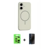 MARSİLYAN™- iPhone 17 Kılıf Yankı Form Serisi - Siyah 3D Antistatik Hayalet Cam Ekran Koruyucu + Raze Metal Kamera Lens - AKYL