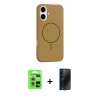 MARSİLYAN™- iPhone 17 Kılıf Yankı Form Serisi - Siyah 3D Antistatik Hayalet Cam Ekran Koruyucu + Raze Metal Kamera Lens - GS