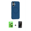 MARSİLYAN™- iPhone 17 Kılıf Yankı Form Serisi - Siyah 3D Antistatik Hayalet Cam Ekran Koruyucu + Raze Metal Kamera Lens - GS