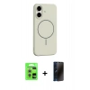 MARSİLYAN™- iPhone 17 Kılıf Yankı Form Serisi - Siyah 3D Antistatik Hayalet Cam Ekran Koruyucu + Raze Metal Kamera Lens - GS