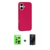MARSİLYAN™- iPhone 17 Kılıf Yankı Form Serisi - Siyah 3D Antistatik Hayalet Cam Ekran Koruyucu + Raze Metal Kamera Lens - GS
