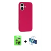 MARSİLYAN™- iPhone 17 Kılıf Yankı Form Serisi - Siyah 3D Antistatik Seramik Nano Ekran Koruyucu + Açık Mavi Raze Metal Kamera Lens