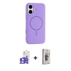 MARSİLYAN™- iPhone 17 Kılıf Yankı Form Serisi - Siyah Bilvis 3D Cam Ekran Koruyucu + Gümüş Bilvis Titan Kamera Lens