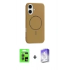 MARSİLYAN™- iPhone 17 Kılıf Yankı Form Serisi - Siyah Bilvis 5in1 3D Magic Cam Ekran Koruyucu + Raze Metal Kamera Lens - GI