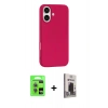 MARSİLYAN™- iPhone 17 Kılıf Yankı Form Serisi - Siyah Bilvis Hayalet Cam Ekran Koruyucu + Raze Metal Kamera Lens - AKMI