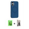 MARSİLYAN™- iPhone 17 Kılıf Yankı Form Serisi - Siyah Bilvis Hayalet Cam Ekran Koruyucu + Raze Metal Kamera Lens - AKMR
