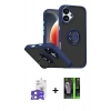 MARSİLYAN™- iPhone 17 Kılıf Yörünge Çizgi - Şeffaf 360 Full Body Arka Koruyucu + Bilvis Titan Kamera Lens - AKMI