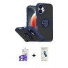 MARSİLYAN™- iPhone 17 Kılıf Yörünge Çizgi - Şeffaf Pasifik Cam Ekran Koruyucu + Bilvis Titan Kamera Lens - AKYL