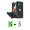 MARSİLYAN™- iPhone 17 Kılıf Yörünge Çizgi - Şeffaf Pasifik Cam Ekran Koruyucu + Raze Metal Kamera Lens - GS