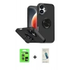 MARSİLYAN™- iPhone 17 Kılıf Yörünge Çizgi - Şeffaf Pasifik Cam Ekran Koruyucu + Raze Metal Kamera Lens - AKYL