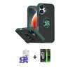 MARSİLYAN™- iPhone 17 Kılıf Yörünge Çizgi - Siyah 360 Mat Full Body Arka Koruyucu + Bilvis Titan Kamera Lens - GS