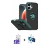 MARSİLYAN™- iPhone 17 Kılıf Yörünge Çizgi - Siyah 3D Antistatik Seramik Nano Ekran Koruyucu + Bilvis Titan Kamera Lens - AKMI