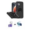 MARSİLYAN™- iPhone 17 Kılıf Yörünge Çizgi - Siyah 3D Antistatik Seramik Nano Ekran Koruyucu + Bilvis Titan Kamera Lens - AKMI