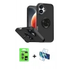 MARSİLYAN™- iPhone 17 Kılıf Yörünge Çizgi - Siyah 3D Antistatik Seramik Nano Ekran Koruyucu + Raze Metal Kamera Lens - AKMI