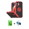 MARSİLYAN™- iPhone 17 Kılıf Yörünge Çizgi - Siyah 3D Antistatik Seramik Nano Ekran Koruyucu + Raze Metal Kamera Lens - AKMI