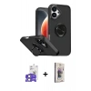 MARSİLYAN™- iPhone 17 Kılıf Yörünge Çizgi - Siyah Bilvis 3D Cam Ekran Koruyucu + Bilvis Titan Kamera Lens - AKYL